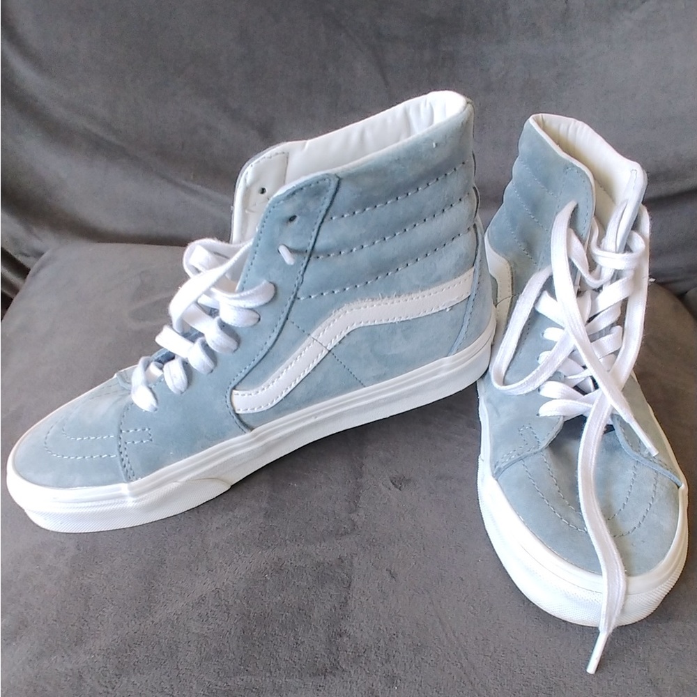 Vans SK8-Hi Baby Blue. Size 8. Blue and White High-Top Sneakers